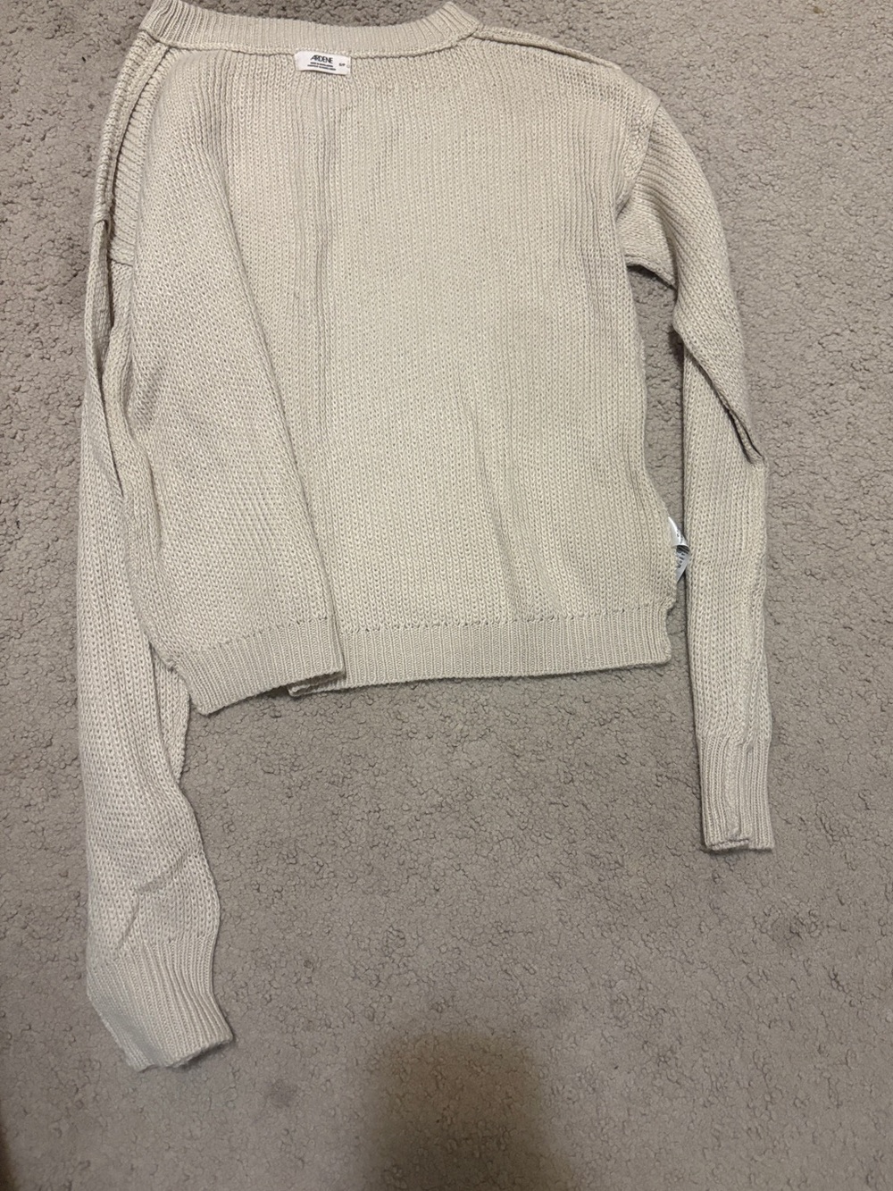 Ardene Cream Crew Neck Knit Sweater